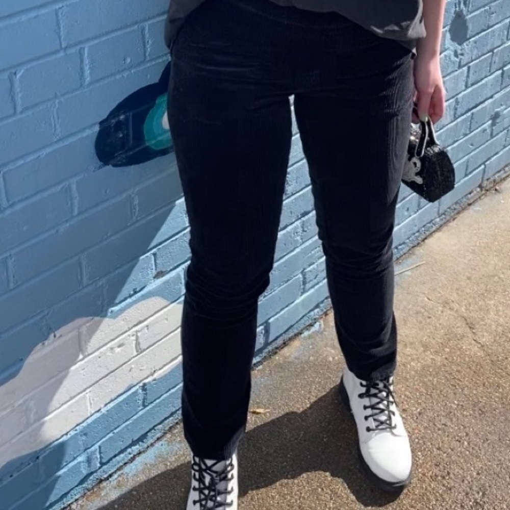 Black corduroy pants